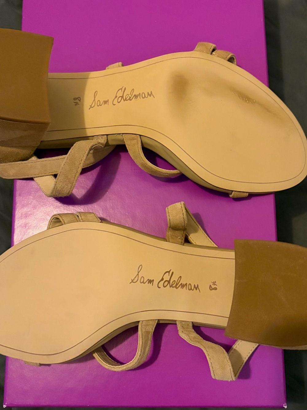 Sam Edelman Tan Strappy Ankle-Heel Sandals - Picture 3 of 4